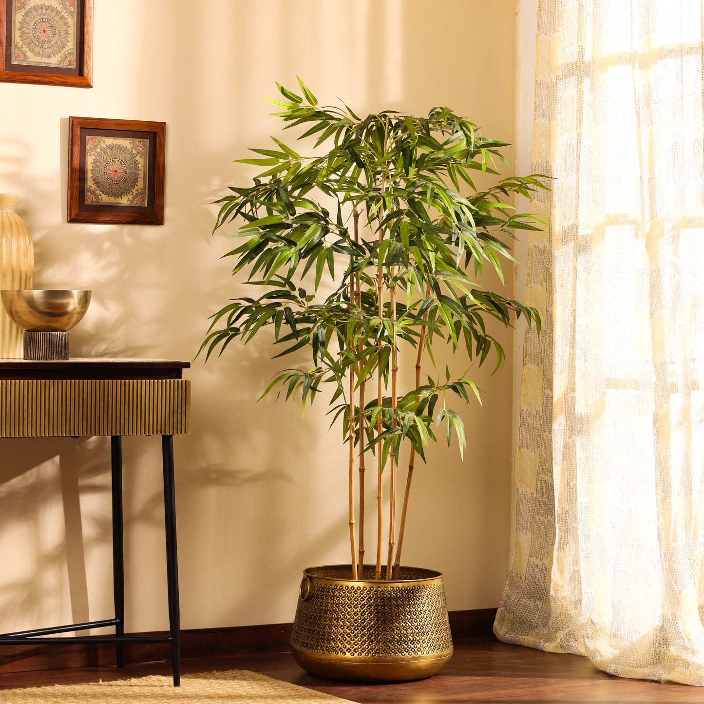 Artificial Bamboo Plant in Black Pot (5 Feet)