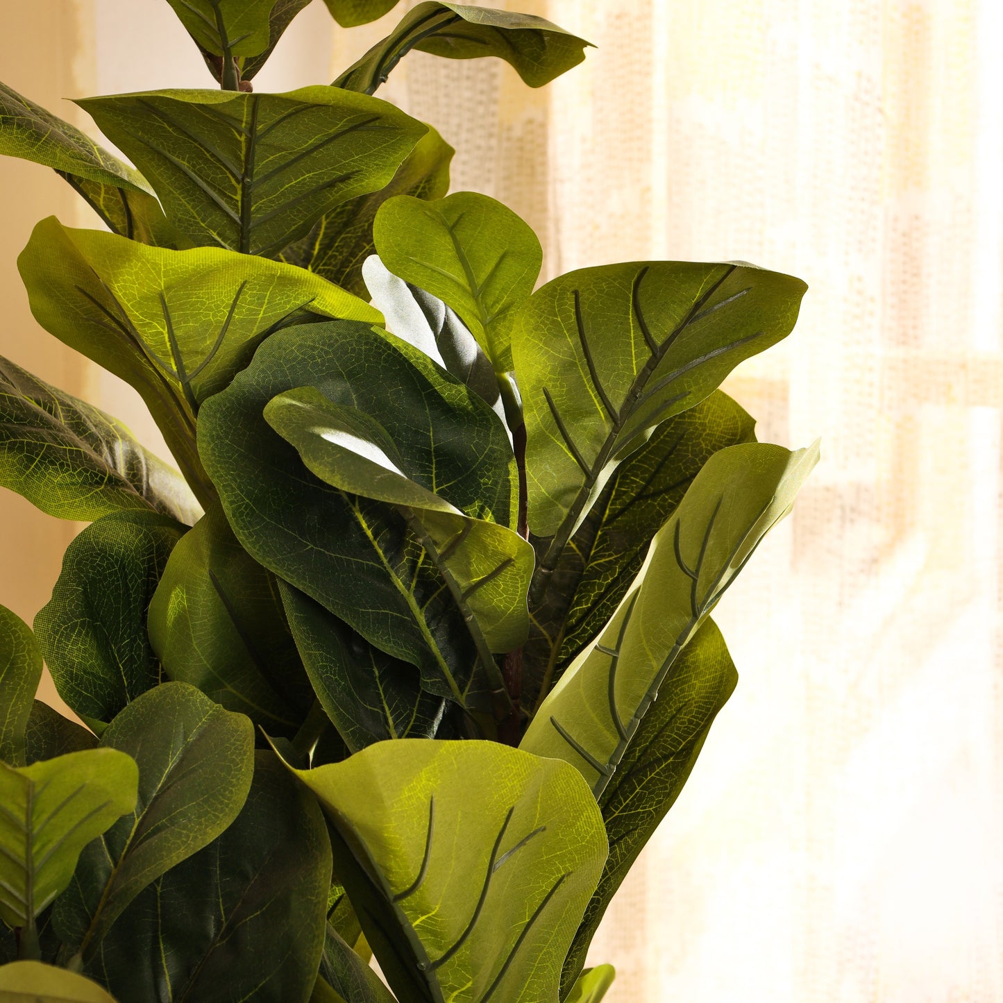 Artificial Fiddle Leaf Fig Plant in Black Pot (5 Feet)