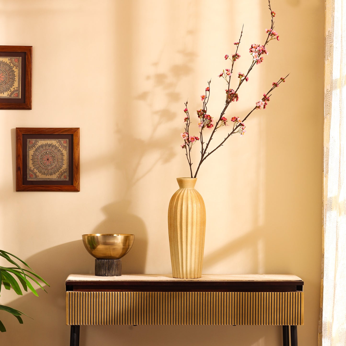 Artificial Cherry Blossom Stick (4 Feet, Pink)