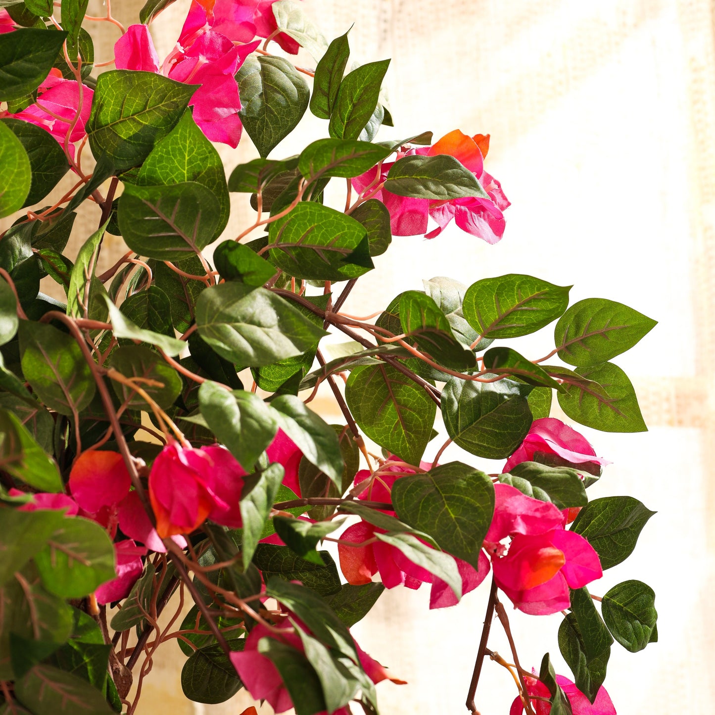 Artificial Bougainvillea Bonsai Tree in Black Pot (3 Feet)