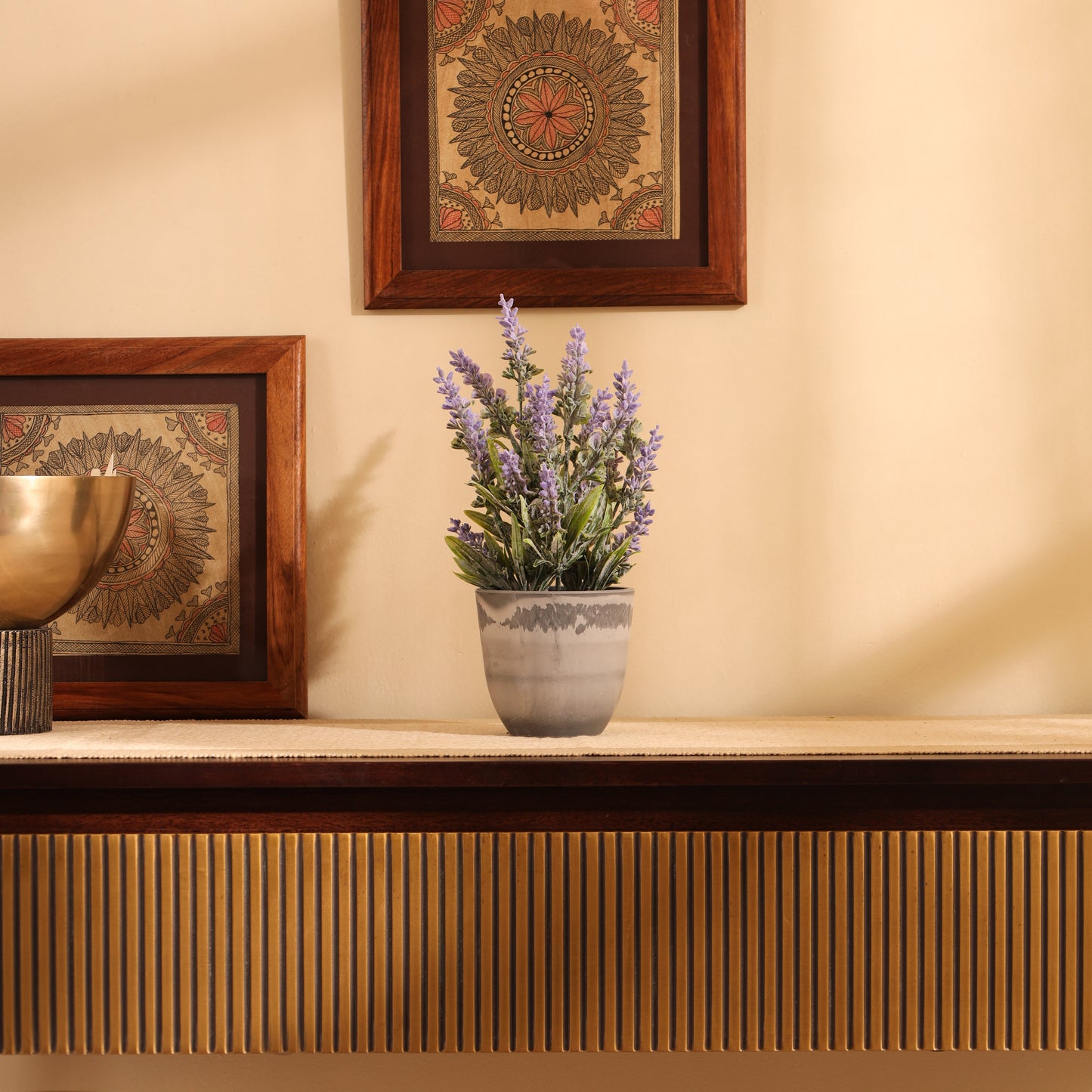 Artificial Potted Lavender Plant (Set of 2, 20 cm)
