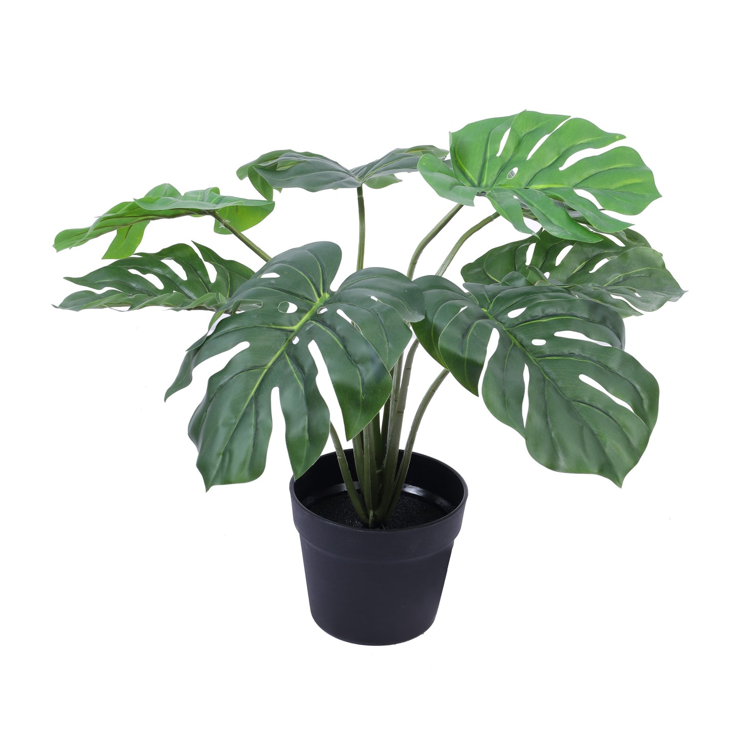 Artificial Monstera Plant in Black Pot (2 Feet)