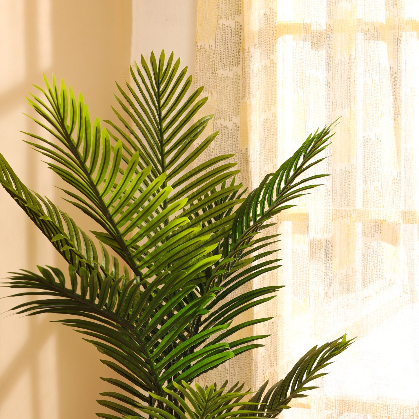 Artificial Areca Palm Plant in Black Pot (5 Feet)