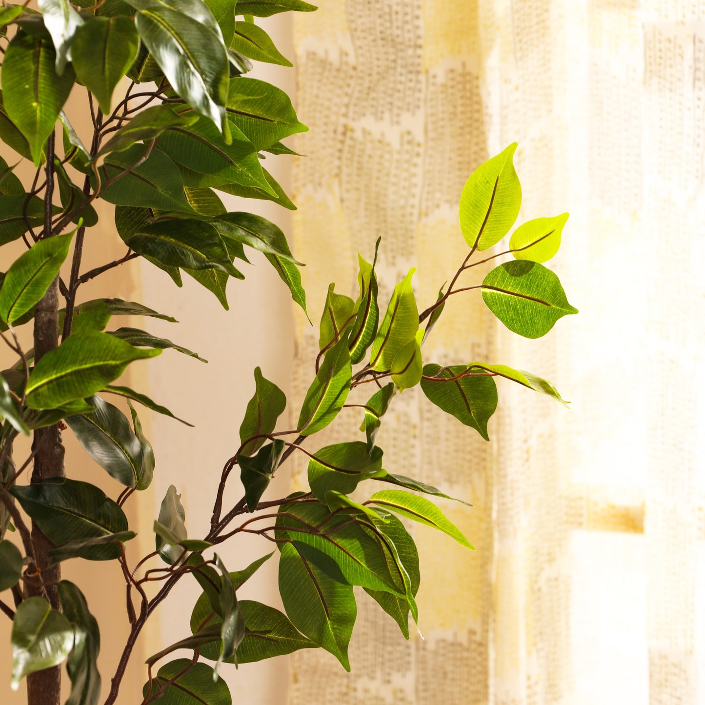Artificial Ficus Plant in Black Pot (3 Feet)