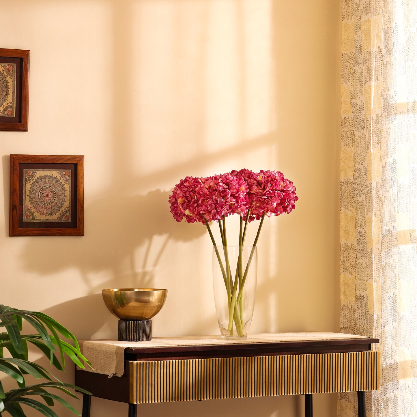 Artificial Hydrangea Flower Sticks (3 Sticks, 1.6 Feet, Purple)