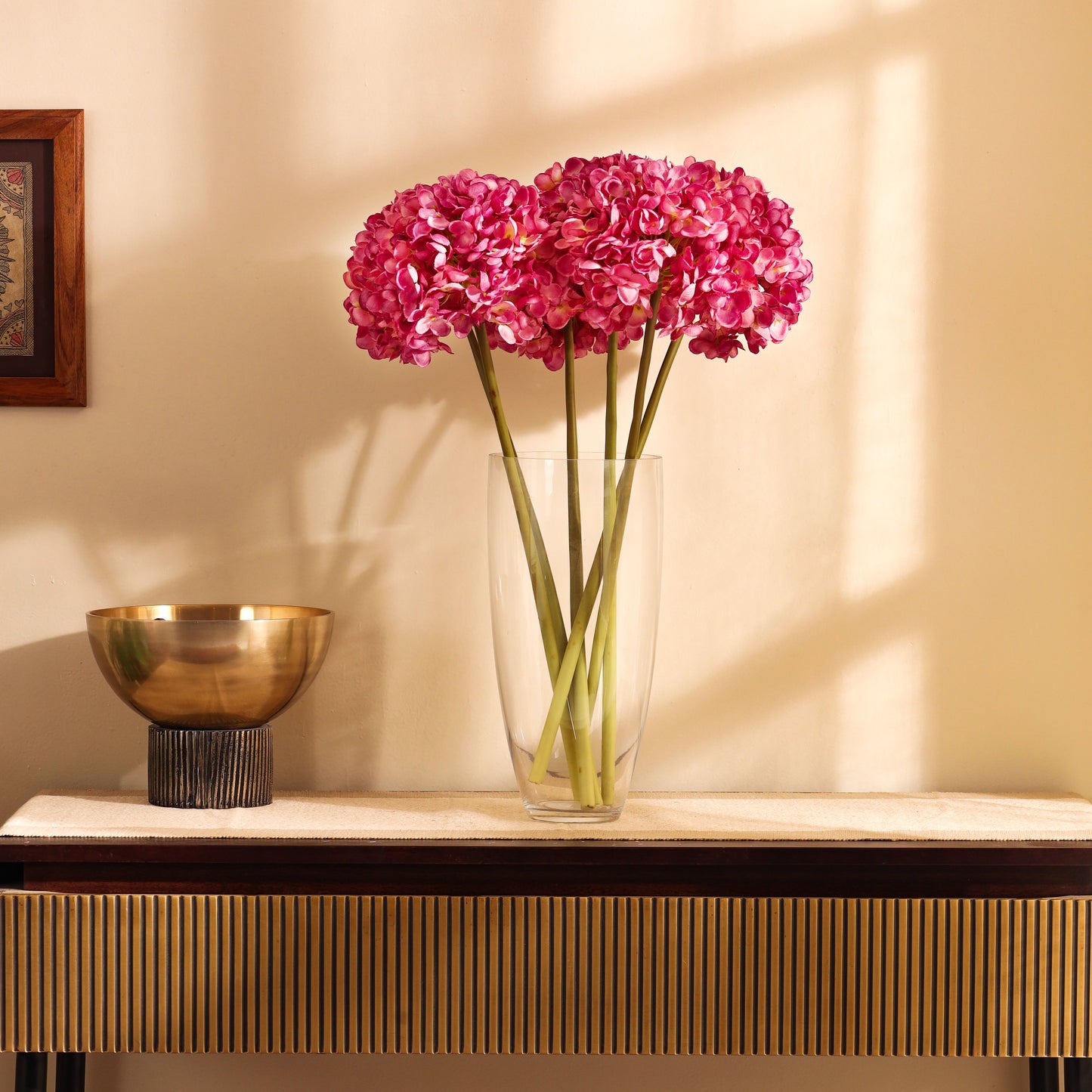 Artificial Hydrangea Flower Sticks (3 Sticks, 1.6 Feet, Purple)
