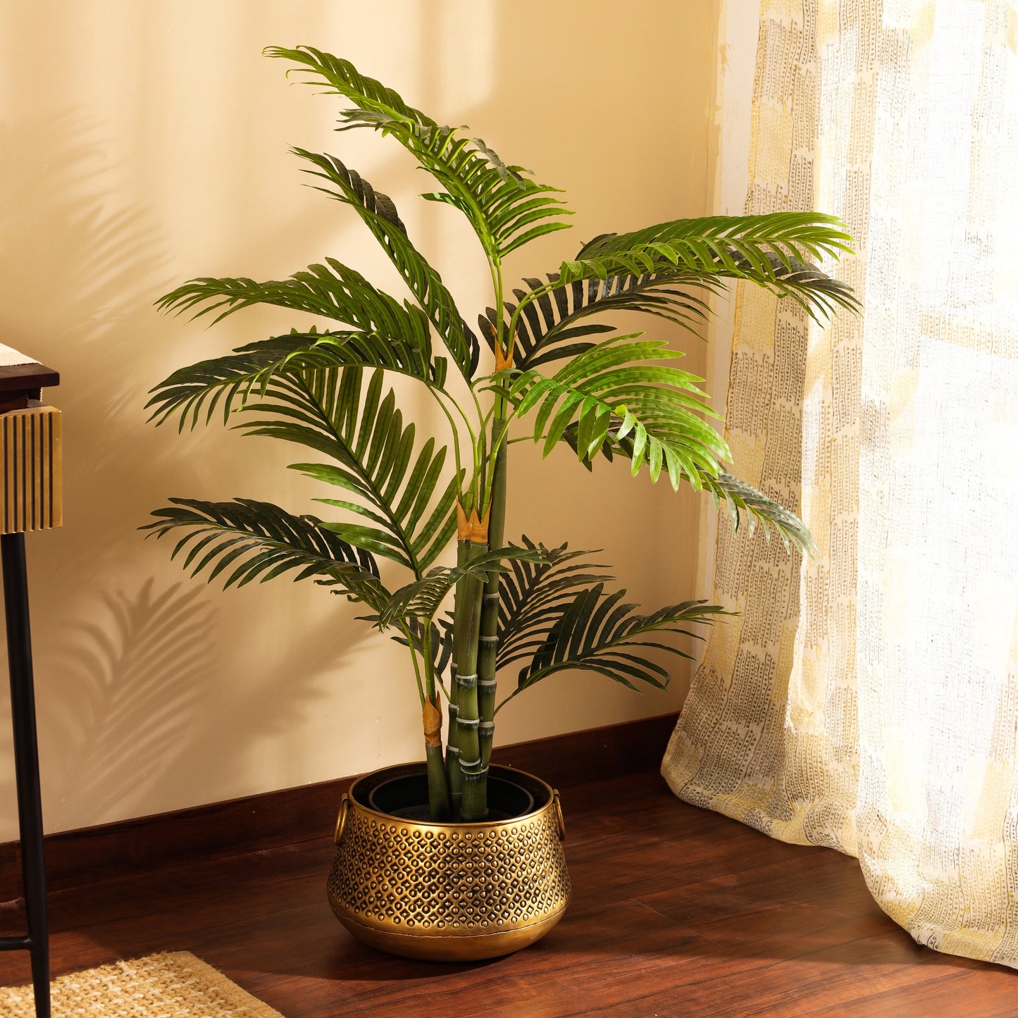 Artificial Areca Palm Plant in Black Pot (3.2 Feet)