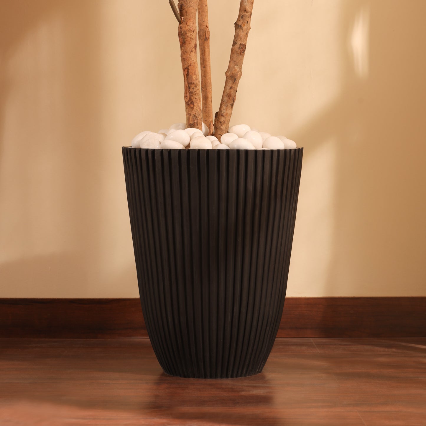 Ribbed Charcoal Planter (12x15 inches)