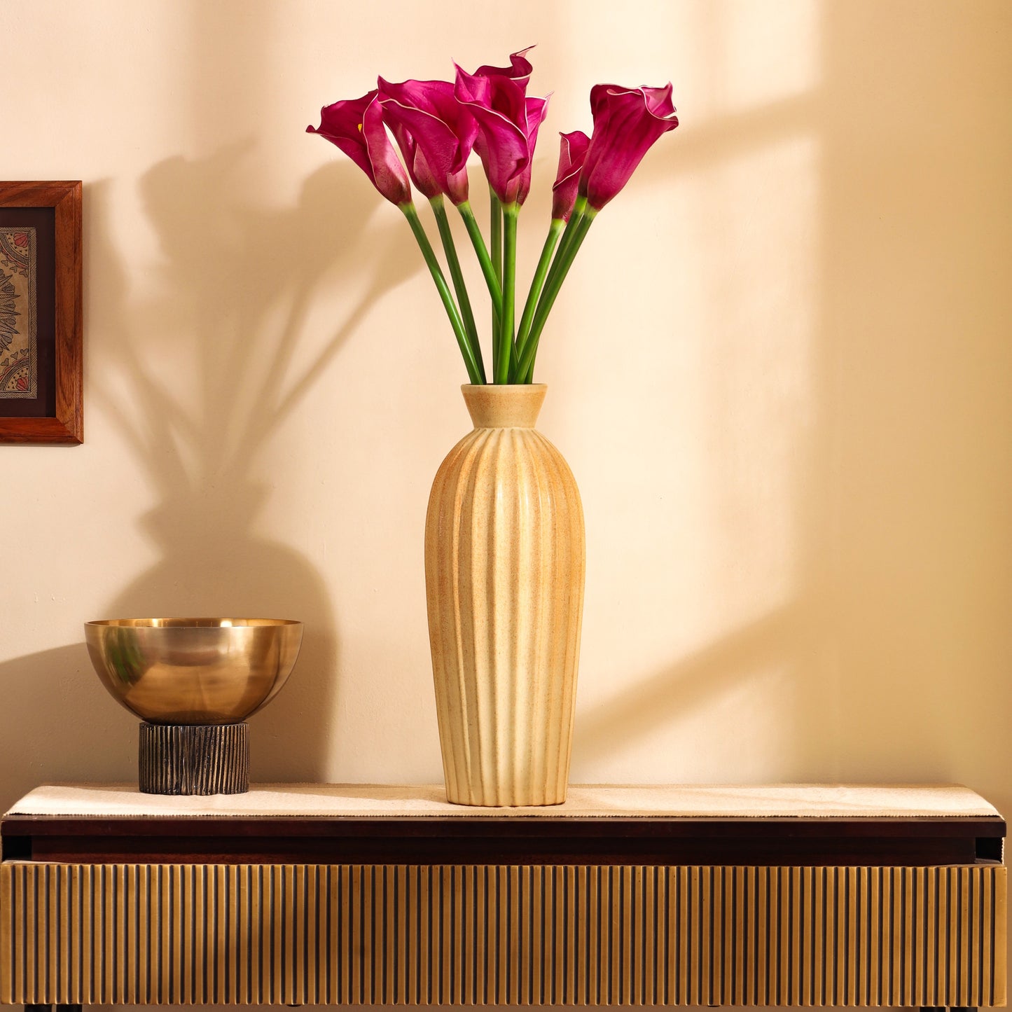 Artificial Calla Lily Flower Sticks (5 Sticks, 2.2 Feet, Purple)