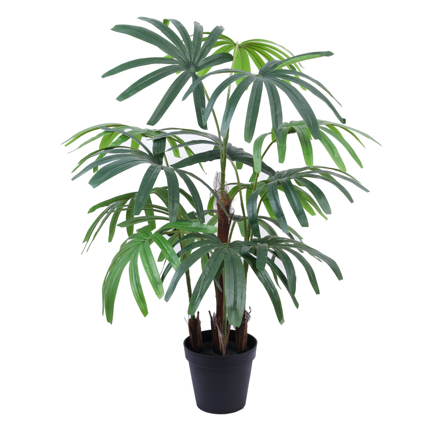 Artificial Rhapis Palm Tree in Black Pot (5 Feet)