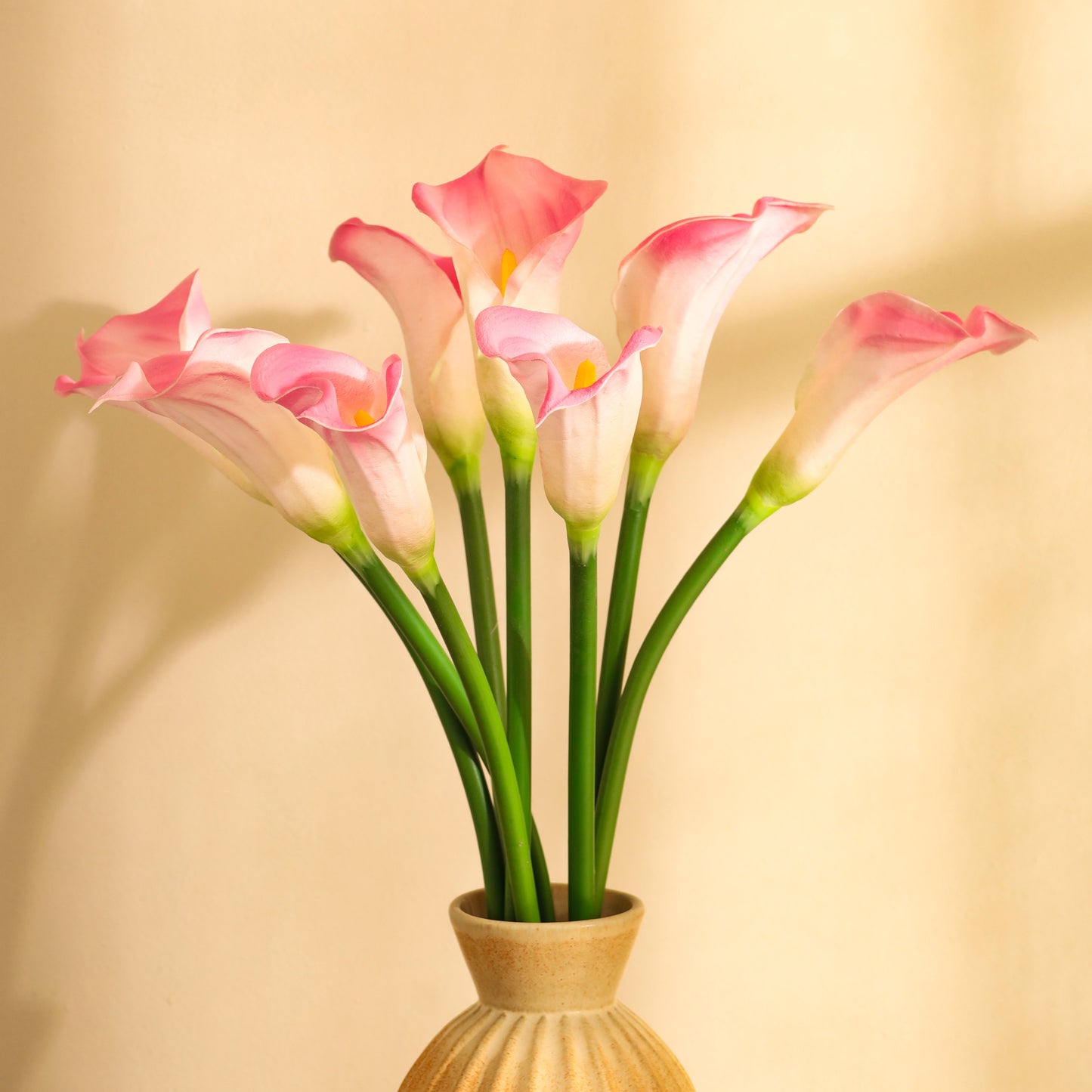 Artificial Calla Lily Flower Sticks (5 Sticks, 2.2 Feet, Pink)