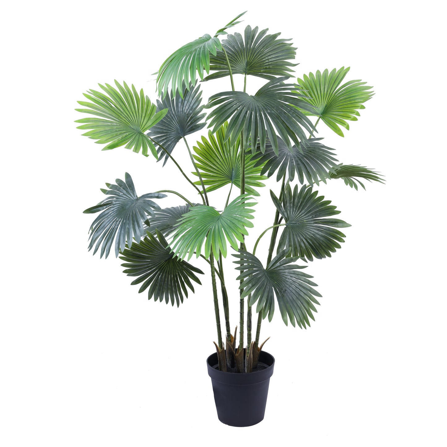 Artificial Fan Palm in Black Pot (5.2 Feet)
