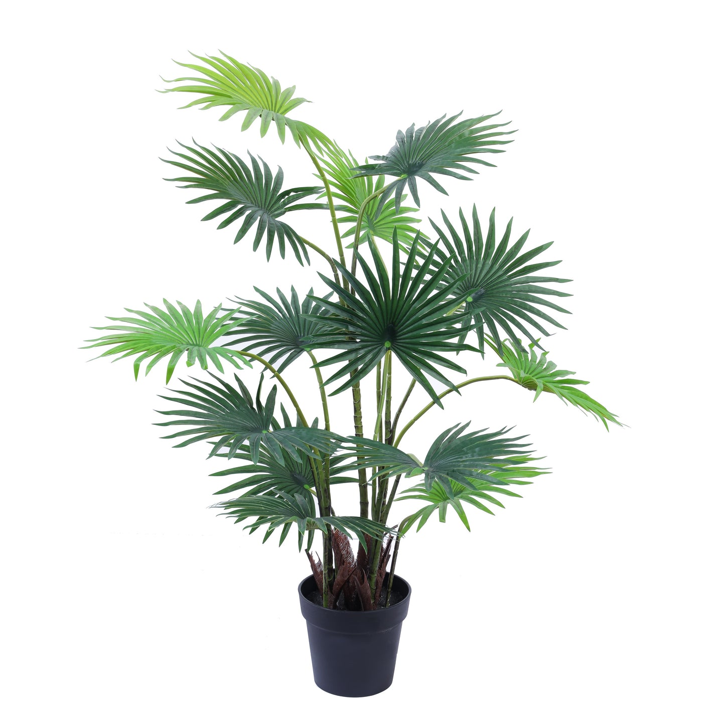 Artificial Fan Palm in Black Pot (4 Feet)