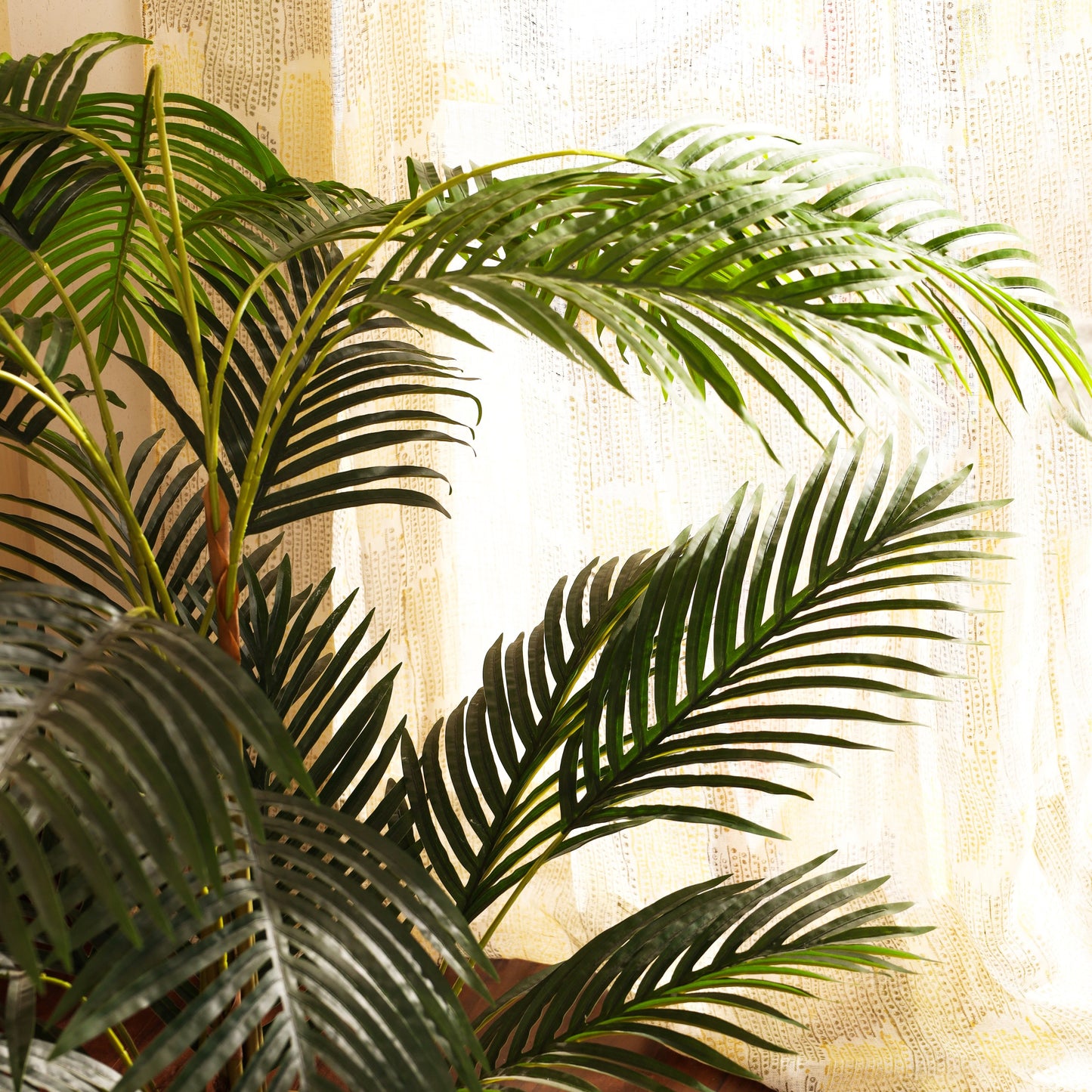 Artificial Areca Palm Plant in Black Pot (4.2 Feet)