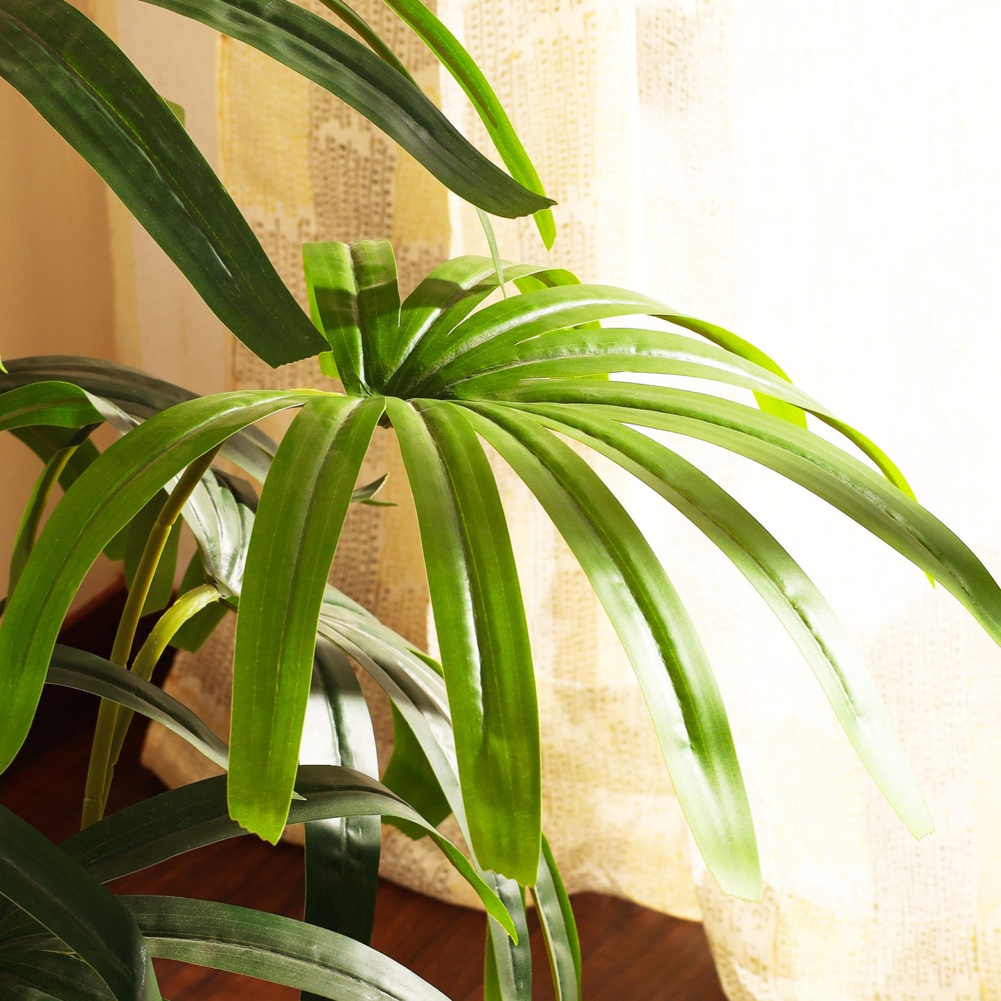 Artificial Rhapis Palm Tree in Black Pot (4 Feet)