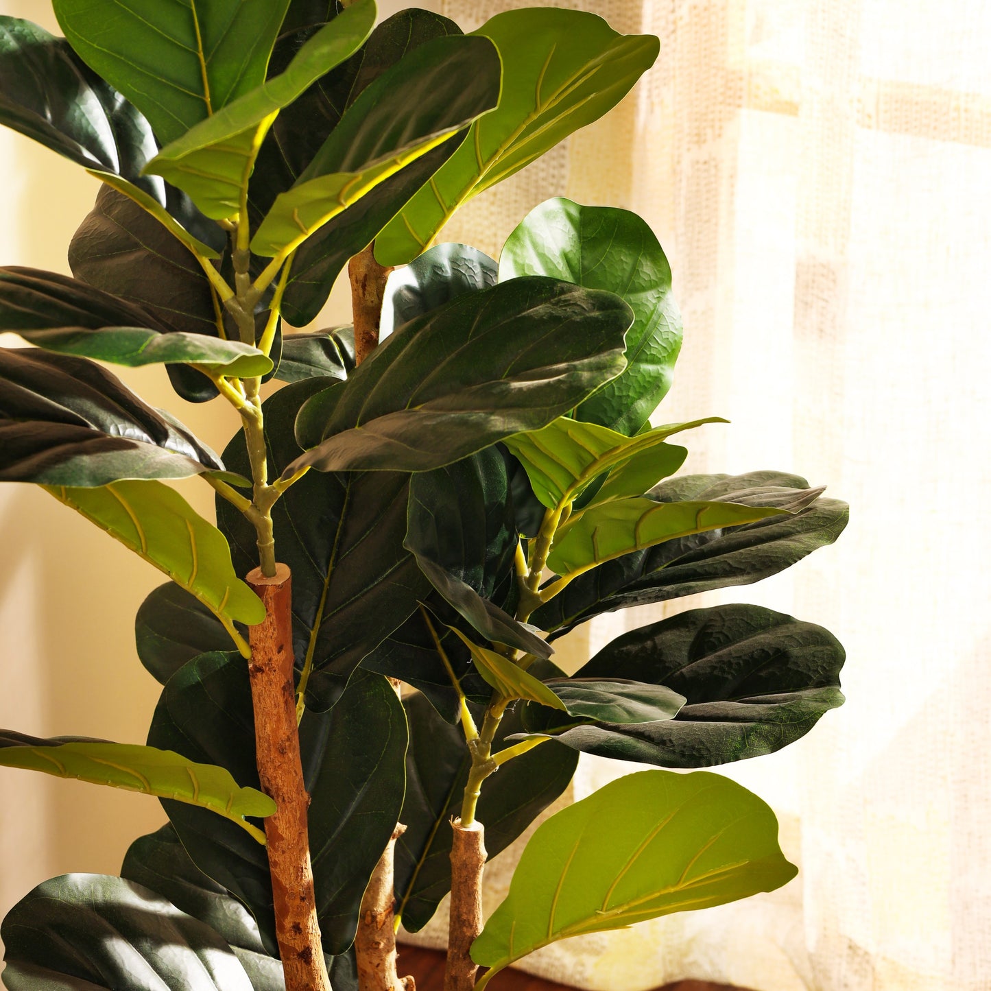 Artificial Fiddle Leaf Fig Plant in Black Pot (4 Feet)