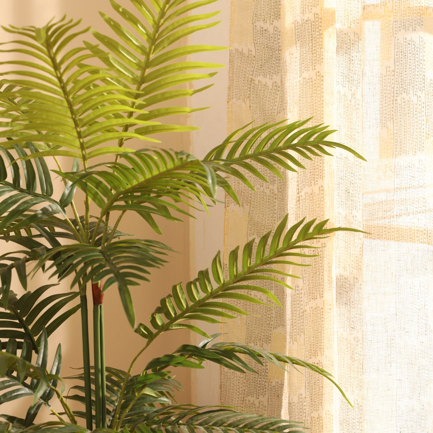 Artificial Areca Palm Plant in Black Pot (4 Feet)