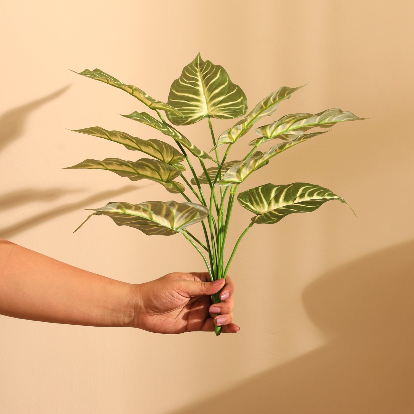 Artificial Syngonium Plant – Without Pot (1.5 Feet, 12 Leaves, Set of 2)