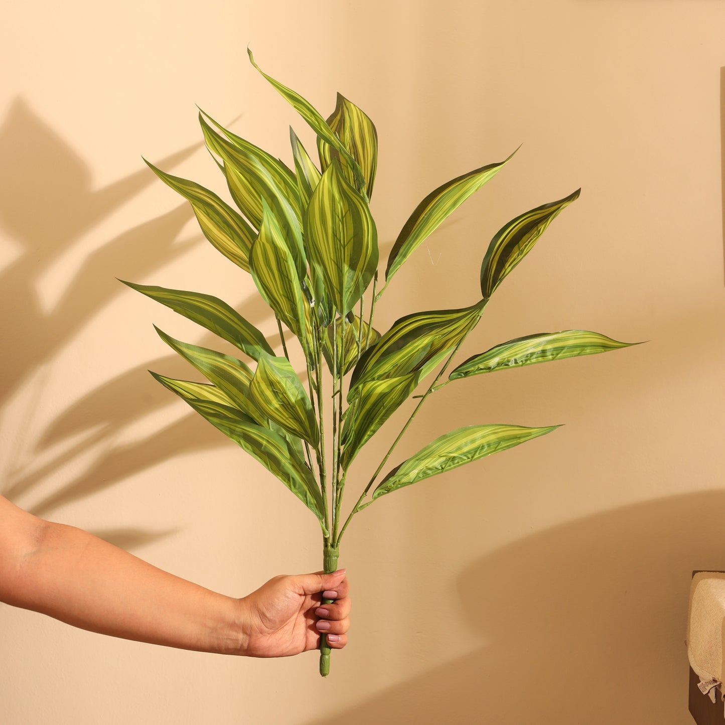 Artificial Yellow Croton – Without Pot (2 Feet, 26 Leaves, Set of 2)