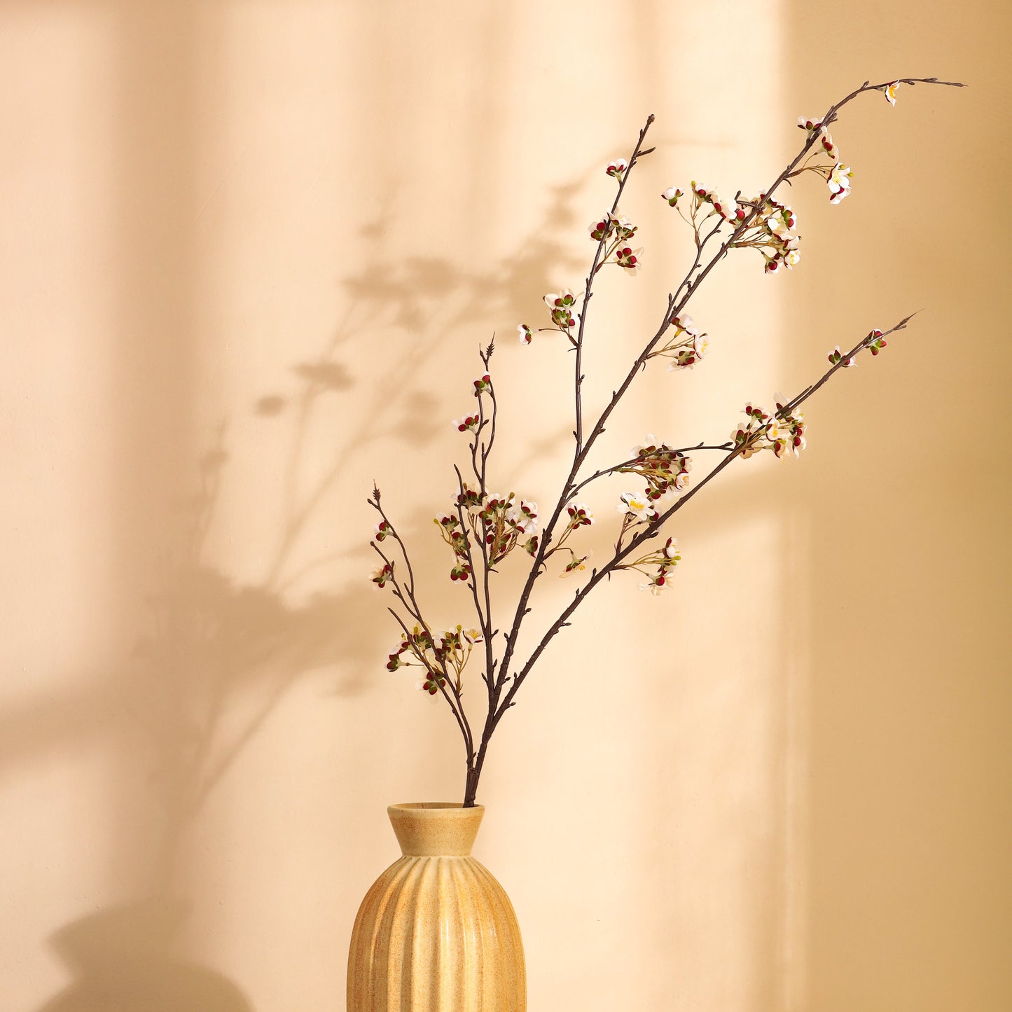 Artificial Cherry Blossom Stick (4 Feet, White)
