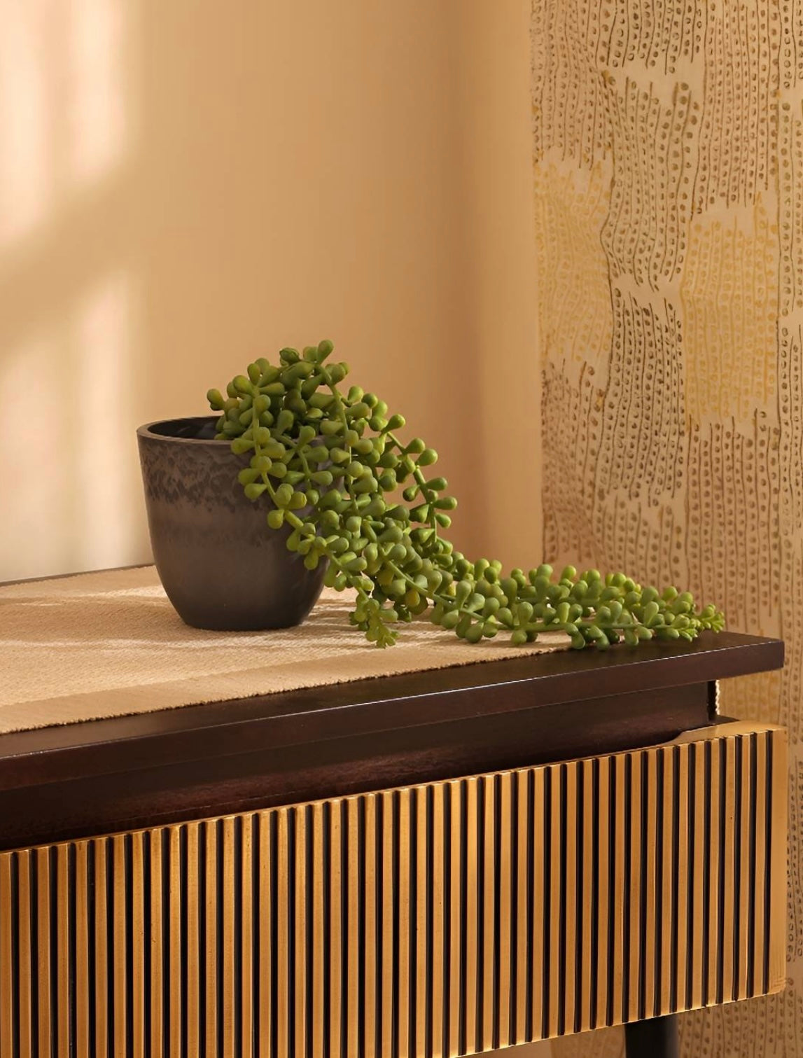 1.5 Feet Artificial Hanging Succulent Vine  with pot Premium Hanging Artificial Vine for Home and Interior Decor for Indoor and outdoor use