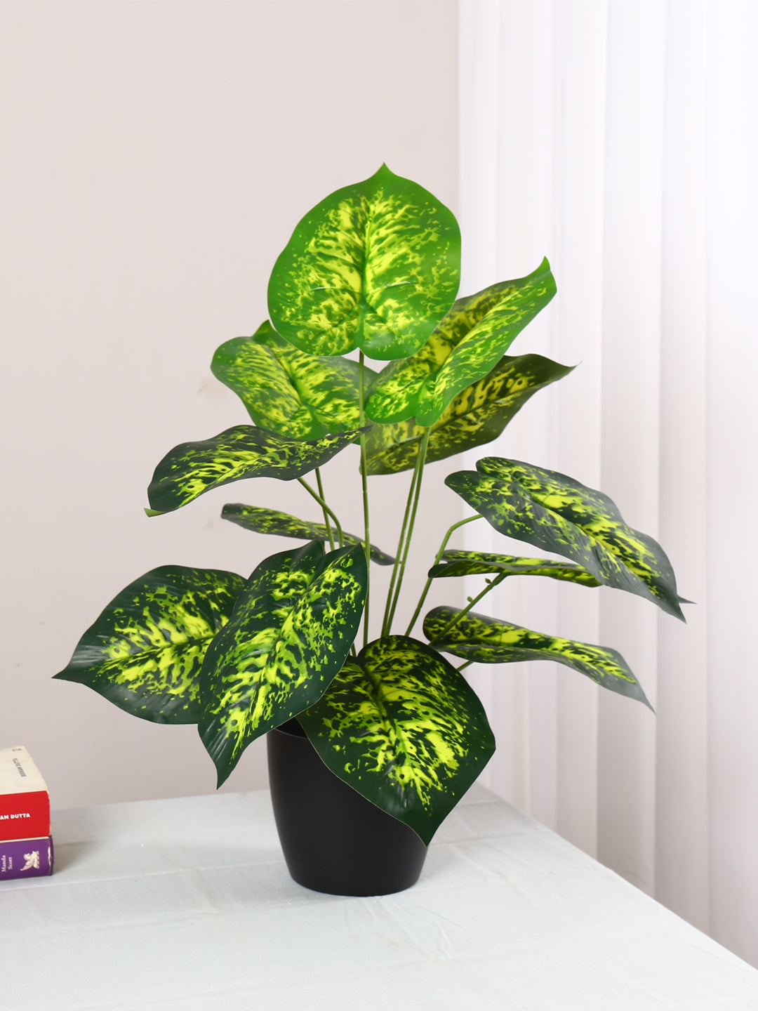 1.8 Feet Artificial Diffenbachia Plant without Pot- Artificial Plant for Home and Interior Decor for indoor and outdoor use