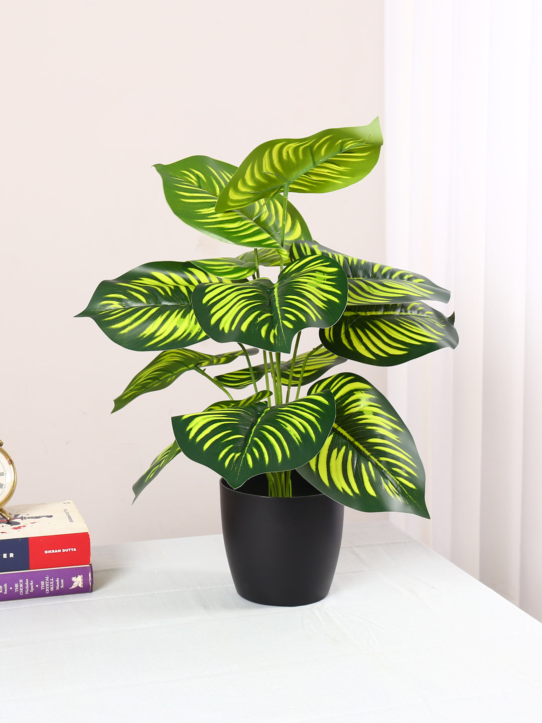 1.8 Feet Artificial Green Calathea Plant without Pot- Artificial Plant for Home and Interior Decor for indoor and outdoor use