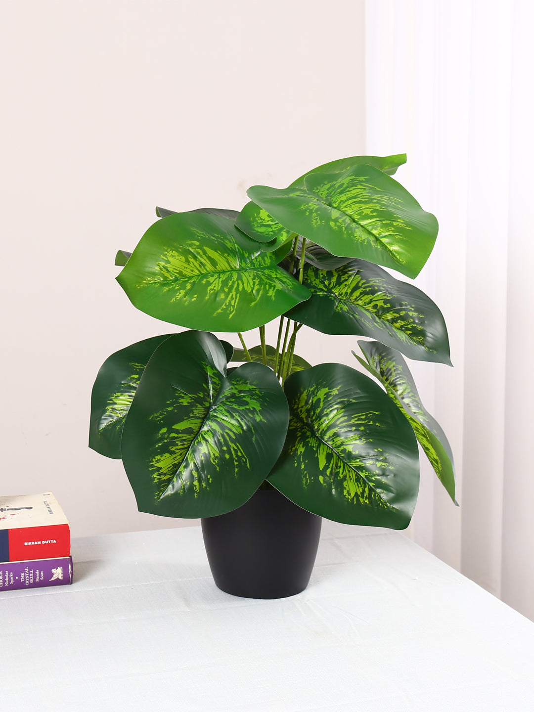 1.8 Feet Artificial Green Diffenbachia Plant without Pot- Premium Faux Plant for Home and Interior Decor for indoor and outdoor use