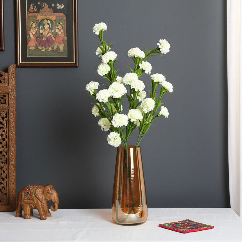 1.8 Feet Artificial White Chrysanthemum Flower without Vase- 2 Sticks- Premium Artificial Flowers for Home an Interior Decor for indoor and outdoor use, weddings, events, parties