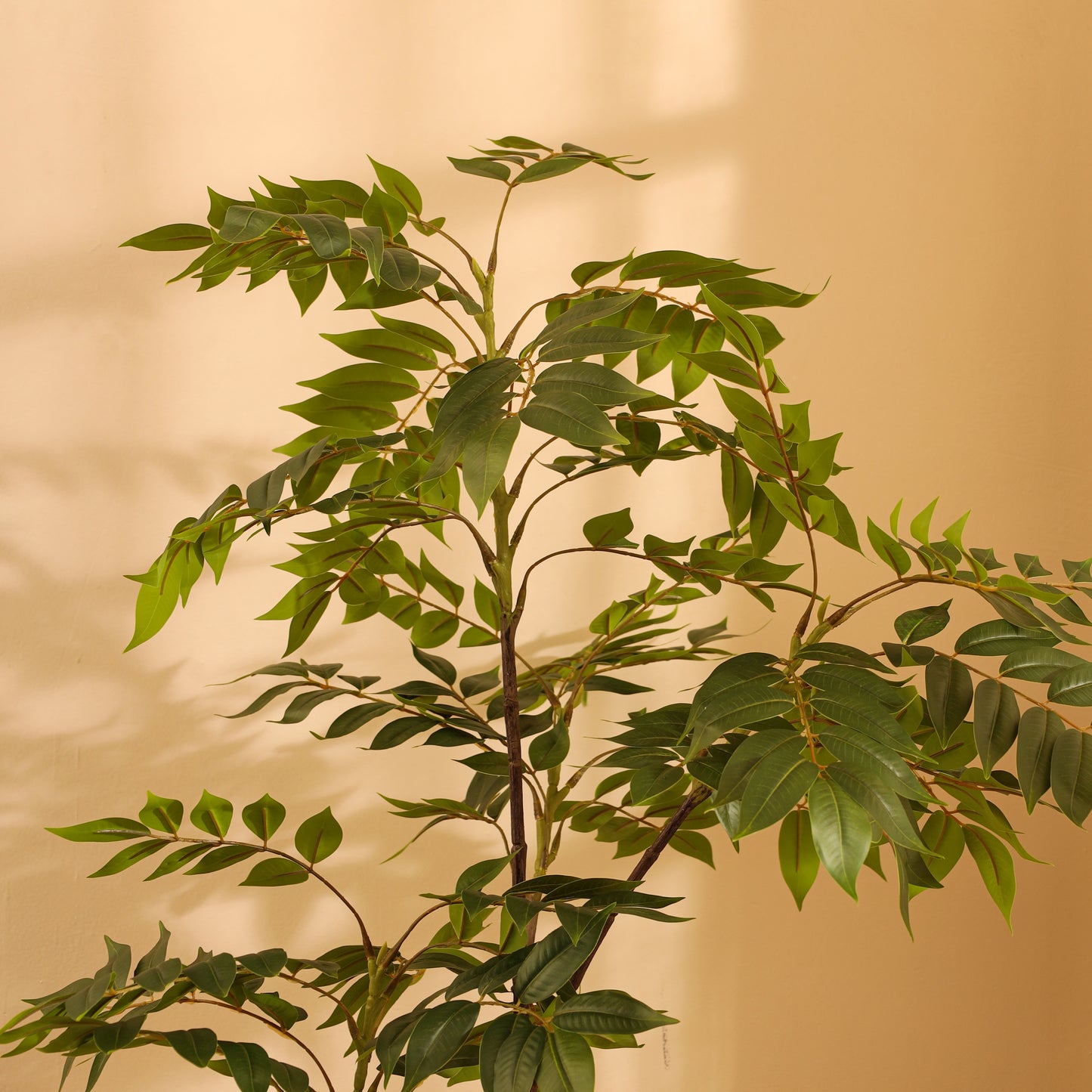 Bushy Artificial Plant – With Pot (5 Feet, Autumn Red)