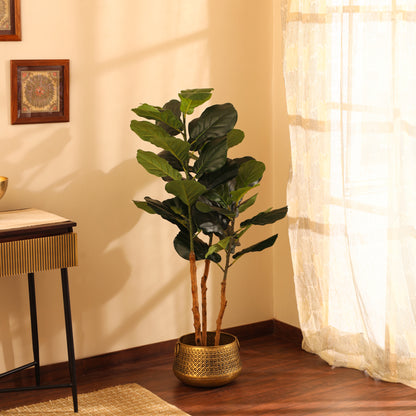 Artificial Fiddle Leaf Fig Plant for Home Décor – Realistic Indoor Plant (With Pot, 130 cm)