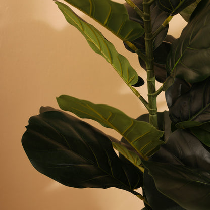 Artificial Fiddle Leaf Fig Plant for Home Décor – Realistic Indoor Plant (With Pot, 130 cm)