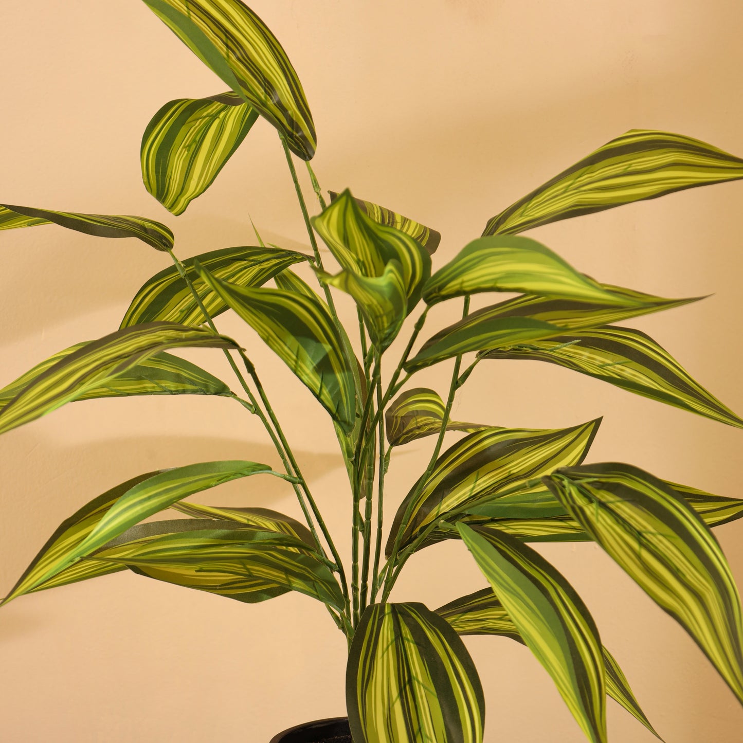 Artificial Potted Yellow Croton – With Pot (2 Feet, 26 Leaves)