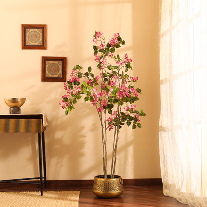Artificial Bougainvillea Plant for Home Décor – Realistic Indoor Plant (With Pot, 5 Feet)