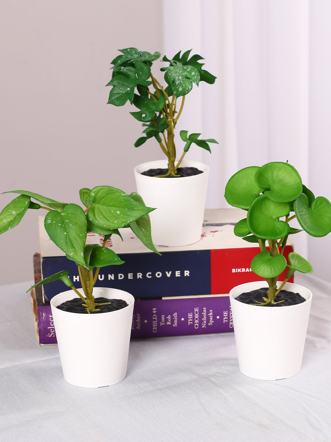 14 CM Artificial Succulent Desk Plants with Pot- Pack of 3- Premium Faux Table Plants for Home and Office Decor for indoor and outdoor use, desks, tables, kitchen tops, gardens