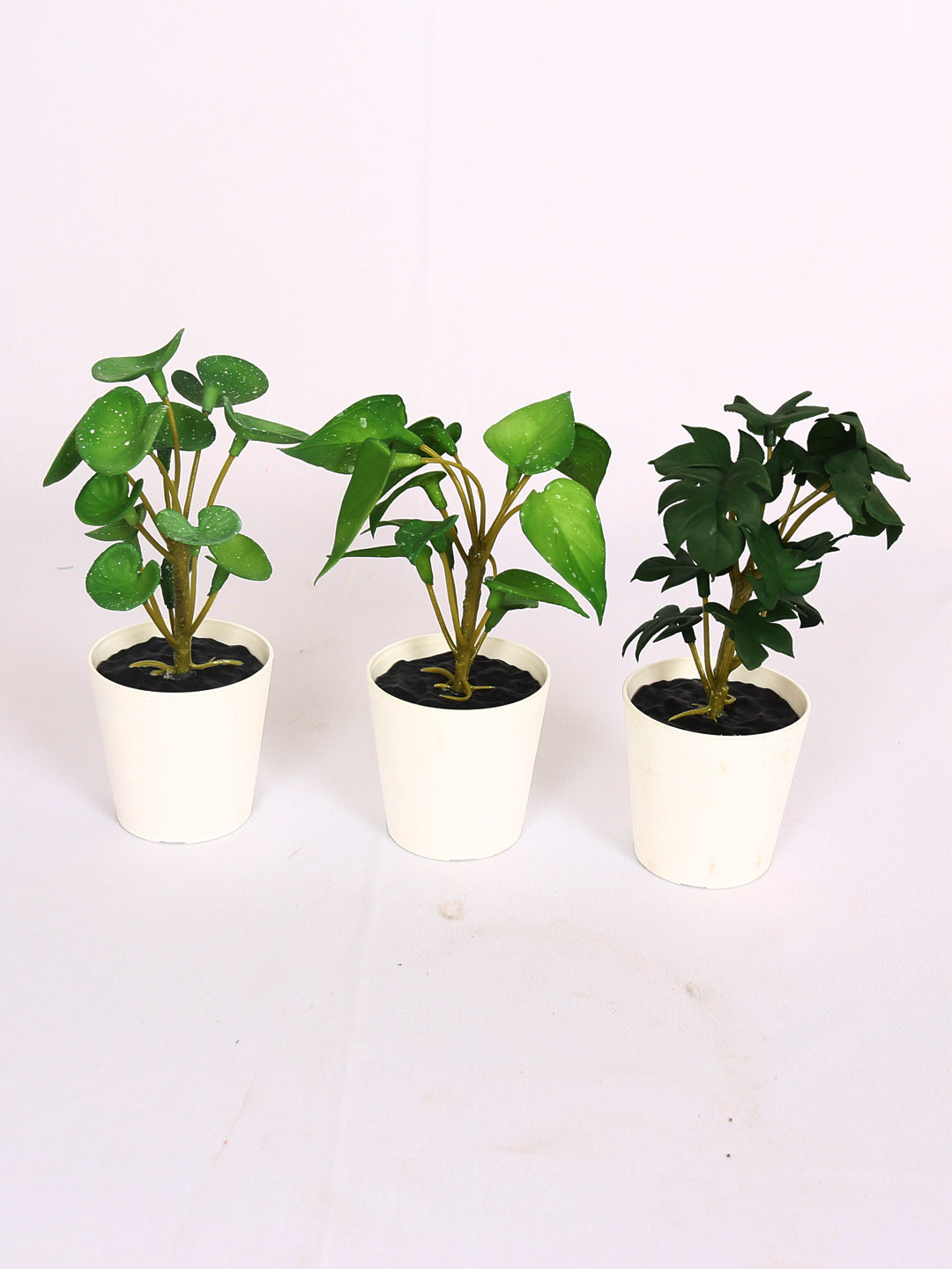 14 CM Pack of 3 Premium Artificial Succulent Desk Plants with Pot- Luxe Faux Artificial Table Plants with Pot for indoor and outdoor use for table plants , desk plants, gardens