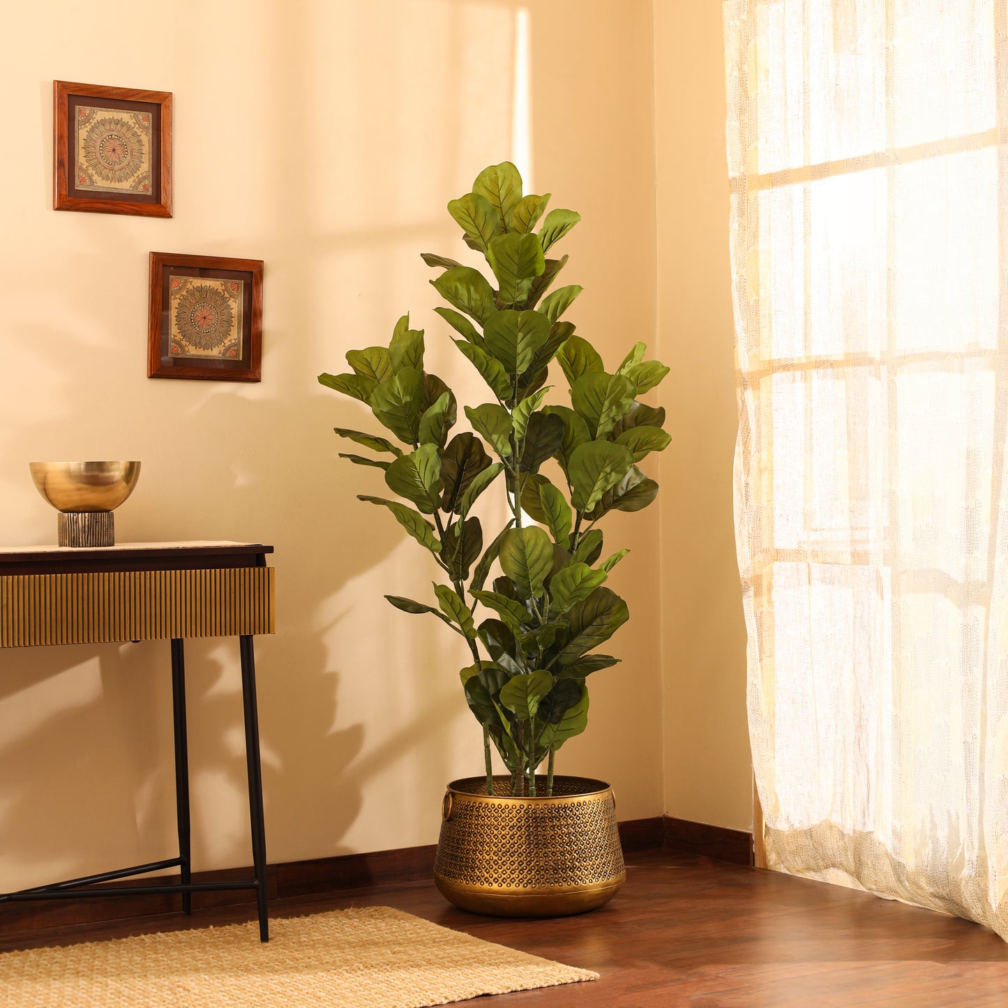 Tall Artificial Fiddle Leaf Fig Plant – With Pot (5 Feet)