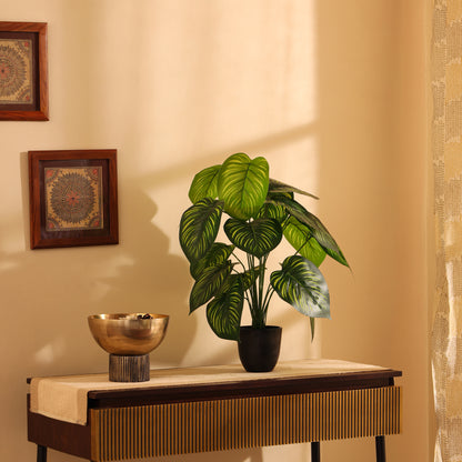 Artificial Potted Money Plant for Home Décor – Realistic Indoor Plant (With Pot, 2 Feet, 18 Leaves)