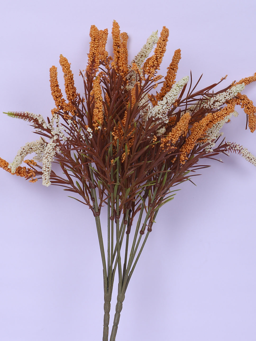 1 Foot Luxe Artificial Autumn White Hogla Flower Bouquets without Vase- Pack of 3- Faux Artificial Flowers for Home and Interior Decor for indoor and outdoor use 