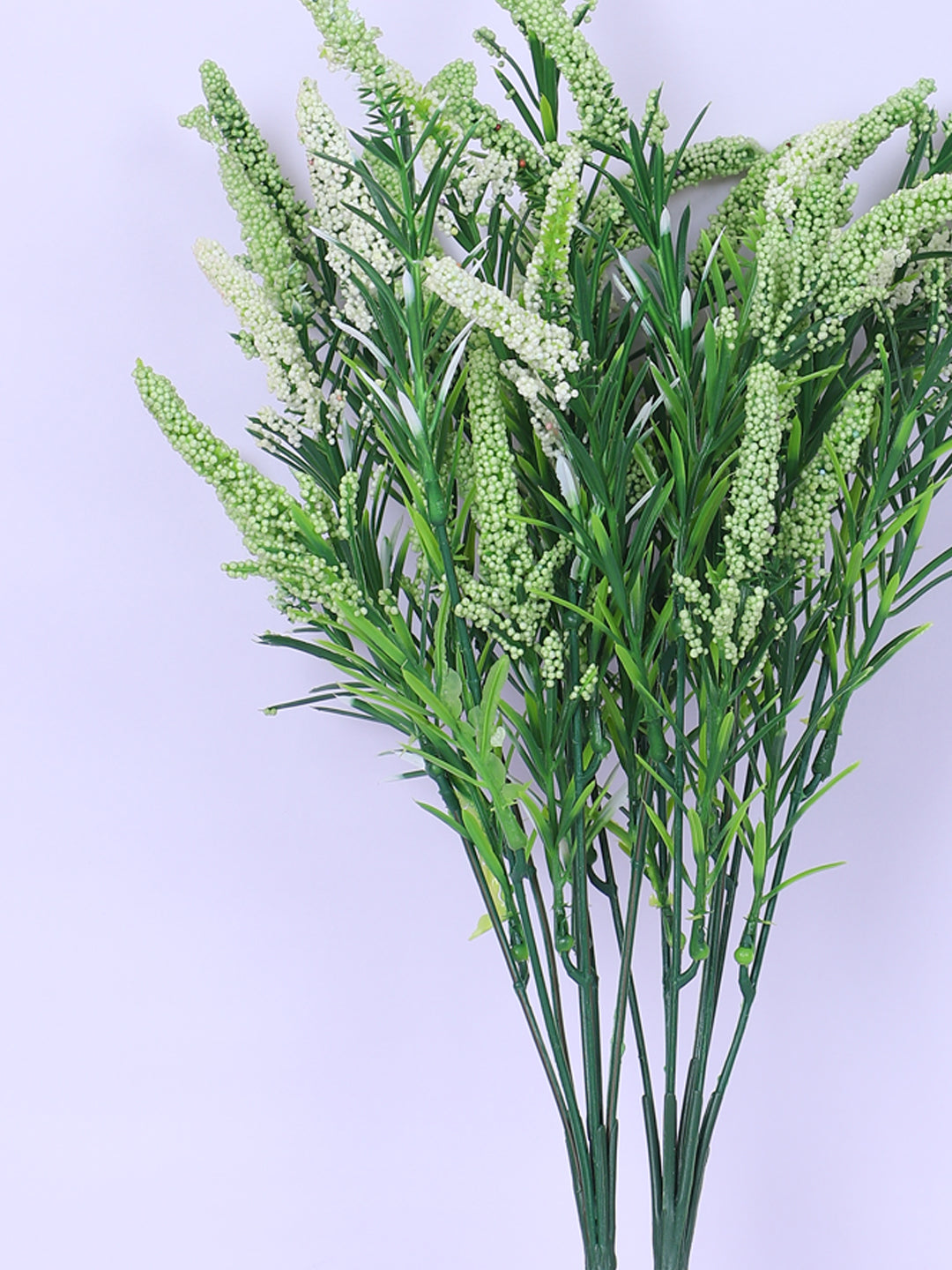 1 Foot Luxe Artificial Green Hogla Flower Bouquets without Vase- Pack of 3- Faux Artificial Flowers for Home and Interior Decor for indoor and outdoor use 