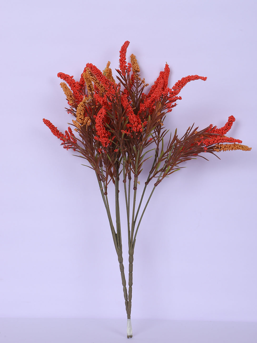 1 Foot Luxe Artificial Red Hogla Flower Bouquets without Vase- Pack of 3- Faux Artificial Flowers for Home and Interior Decor for indoor and outdoor use 