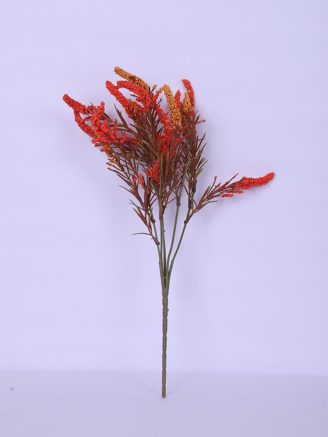 1 Foot Luxe Artificial Red Hogla Flower Bouquets without Vase- Pack of 3- Faux Artificial Flowers for Home and Interior Decor for indoor and outdoor use  