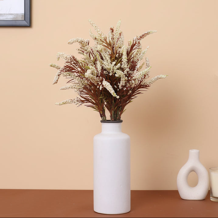 1 Foot Luxe Artificial White Hogla Flower Bouquets without Vase- Pack of 3- Faux Artificial Flowers for Home and Interior Decor for indoor and outdoor use