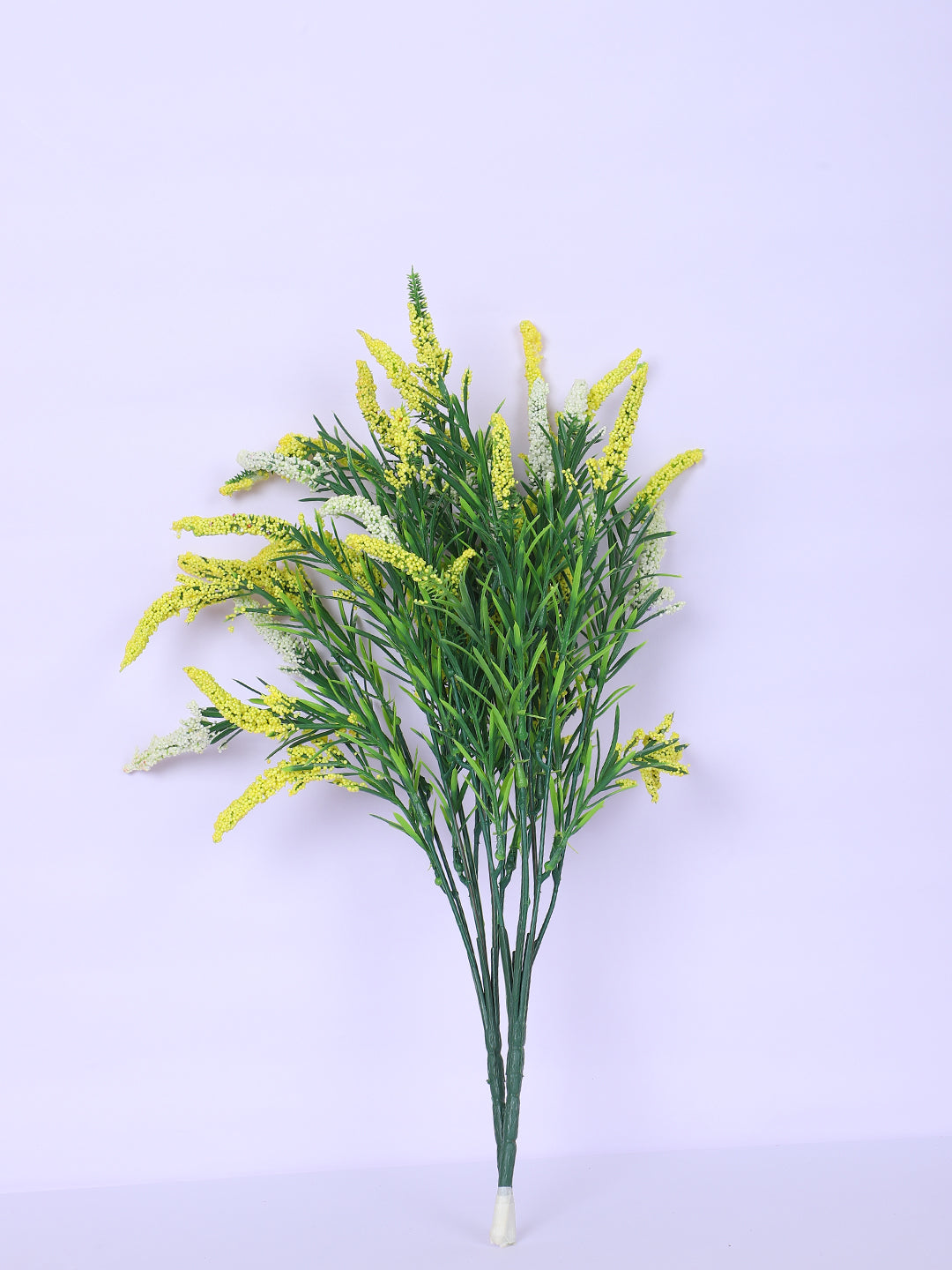 1 Foot Luxe Artificial Yellow Hogla Flower Bouquets without Vase- Pack of 3- Faux Artificial Flowers for Home and Interior Decor for indoor and outdoor use 