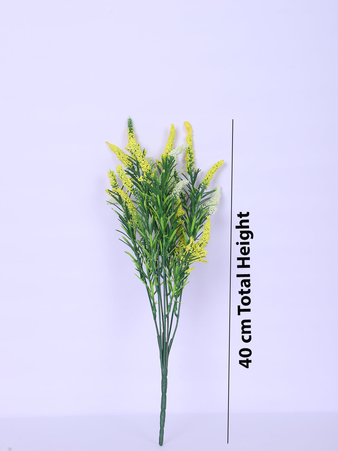 1 Foot Luxe Artificial Yellow Hogla Flower Bouquets without Vase- Pack of 3- Faux Artificial Flowers for Home and Interior Decor for indoor and outdoor use 