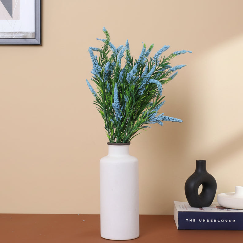 1 Foot Luxe Faux Blue Hogla Flower Bouquets without Vase- Pack of 3- Faux Artificial Flowers for Home and Interior Decor for outdoor and indoor use 