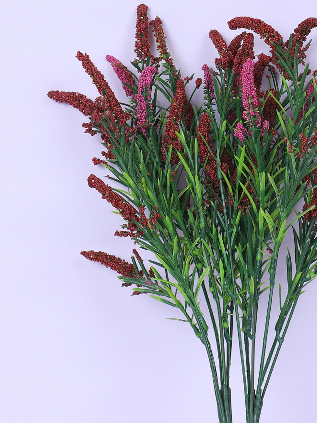 1 Foot Luxe Faux Brown Hogla Flower Bouquets without Vase- Pack of 3- Faux Flowers for Home and Interior Decor for indoor and outdoor use 