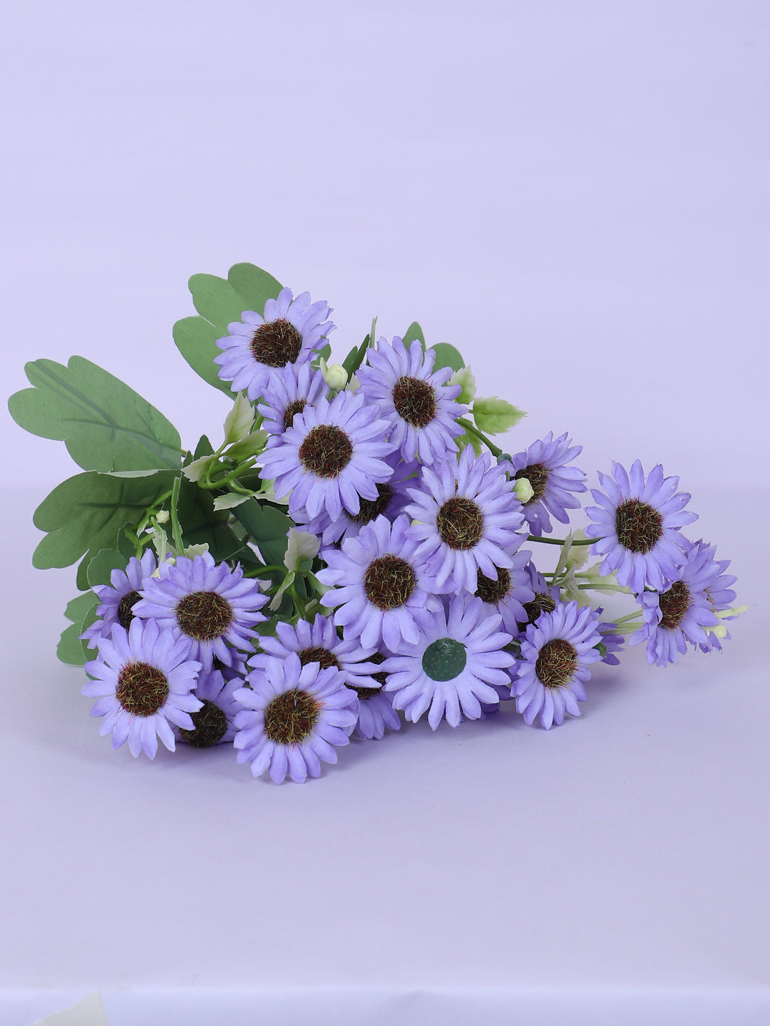 1 Foot Premium Artificial Blue Daisy Flower Bouquets without Vase -Pack of 3- Faux Flowers for Home and Interior Decor for indoor and outdoor use 