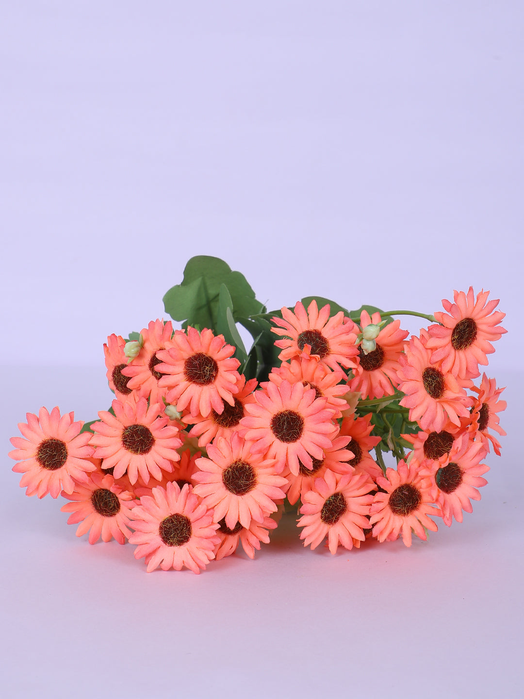 1 Foot Premium Artificial Orange Daisy Flower Bouquets without Vase -Pack of 3- Faux Flowers for Home and Interior Decor for indoor and outdoor use  