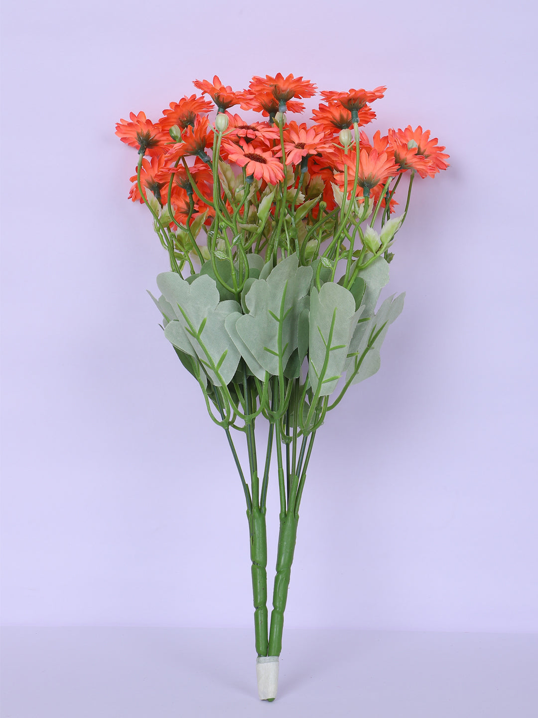 1 Foot Premium Artificial Orange Daisy Flower Bouquets without Vase -Pack of 3- Faux Flowers for Home and Interior Decor for indoor and outdoor use 